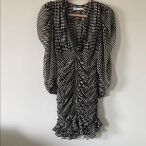 Worn once Zara pattern dress with cinched bottom